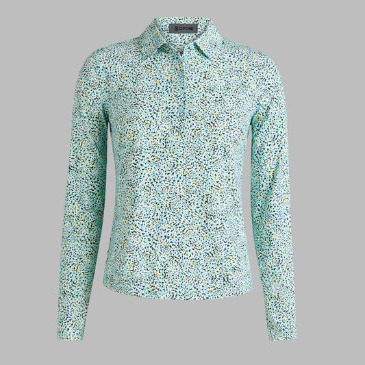 G/FORE Trusted - FIREWORKS SILKY TECH NYLON LONG SLEEVE POLO