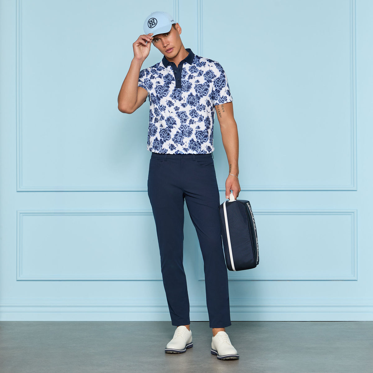 G/FORE Value - STAMPED FLORAL TECH JERSEY POLO