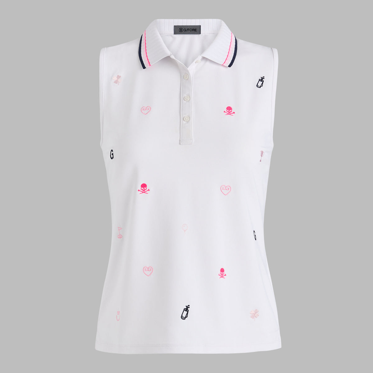 G/FORE Hot Sale - EMBROIDERED TECH PIQUÉ SLEEVELESS PERFORMANCE POLO