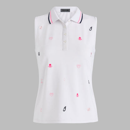 G/FORE Hot Sale - EMBROIDERED TECH PIQUÉ SLEEVELESS PERFORMANCE POLO