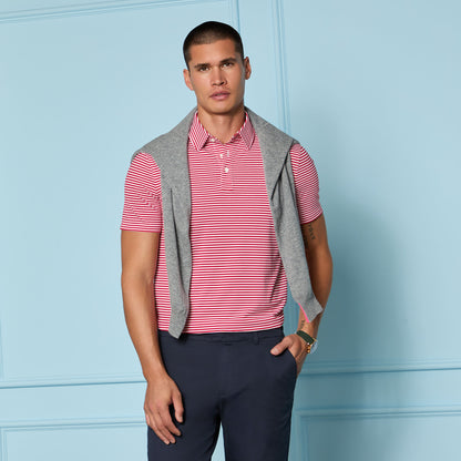 G/FORE Trusted - ALL PLAY STRIPE STRETCH KNIT POLO
