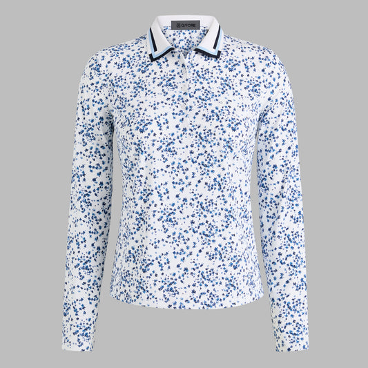 G/FORE Special Offer - SCATTERED DITZY SILKY TECH NYLON LONG SLEEVE POLO