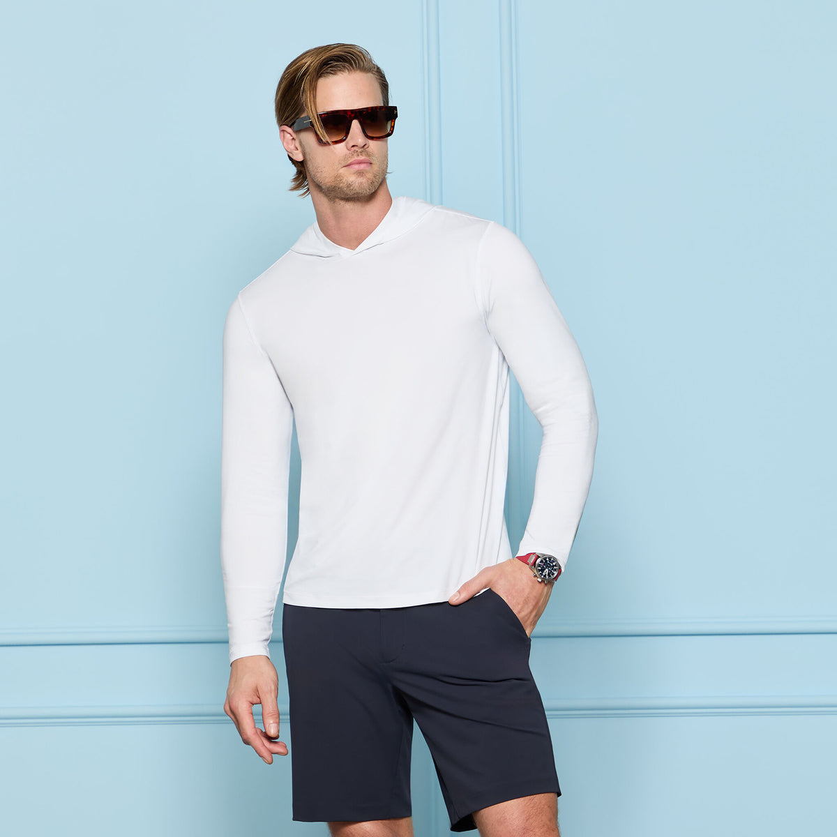 G/FORE Recommended - MÉLANGE ICE NYLON HOODIE |PULLOVERS & QUARTER-ZIPS |G/FORE