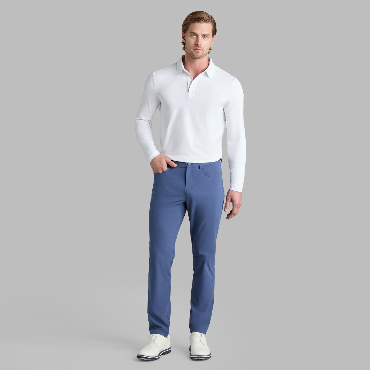 G/FORE Top Pick - MÉLANGE ICE NYLON LONG SLEEVE POLO