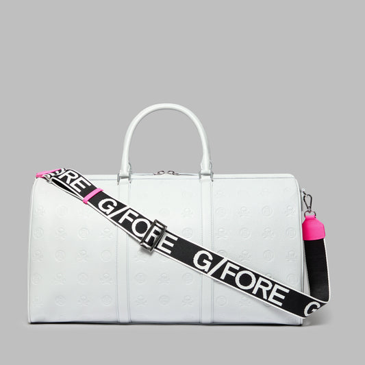 G/FORE Latest - EMBOSSED SKULL & TEES LEATHER WEEKENDER