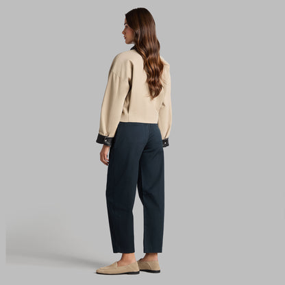G/FORE Customer Favorite - LTD RELEASE LEATHER COLLAR TRI-COTTON CROPPED JACKET