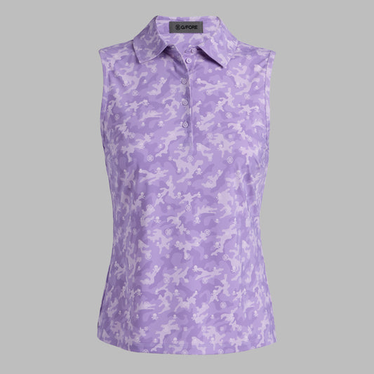 G/FORE Latest - ICON CAMO SOFT TECH JERSEY SLEEVELESS POLO