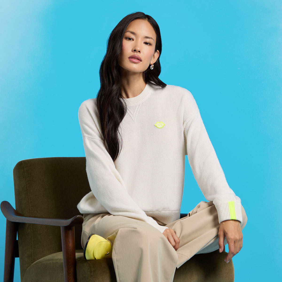 G/FORE Trusted - TIPPED CASHMERE CREWNECK SWEATER