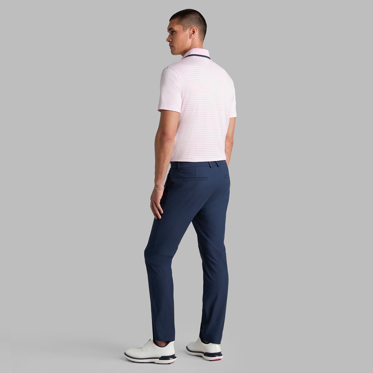 G/FORE Essential - PERFORATED STRIPE JERSEY POLO