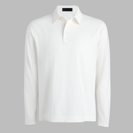 G/FORE Recommended - SUPER SOFT BRUSHED COTTON LONG SLEEVE POLO