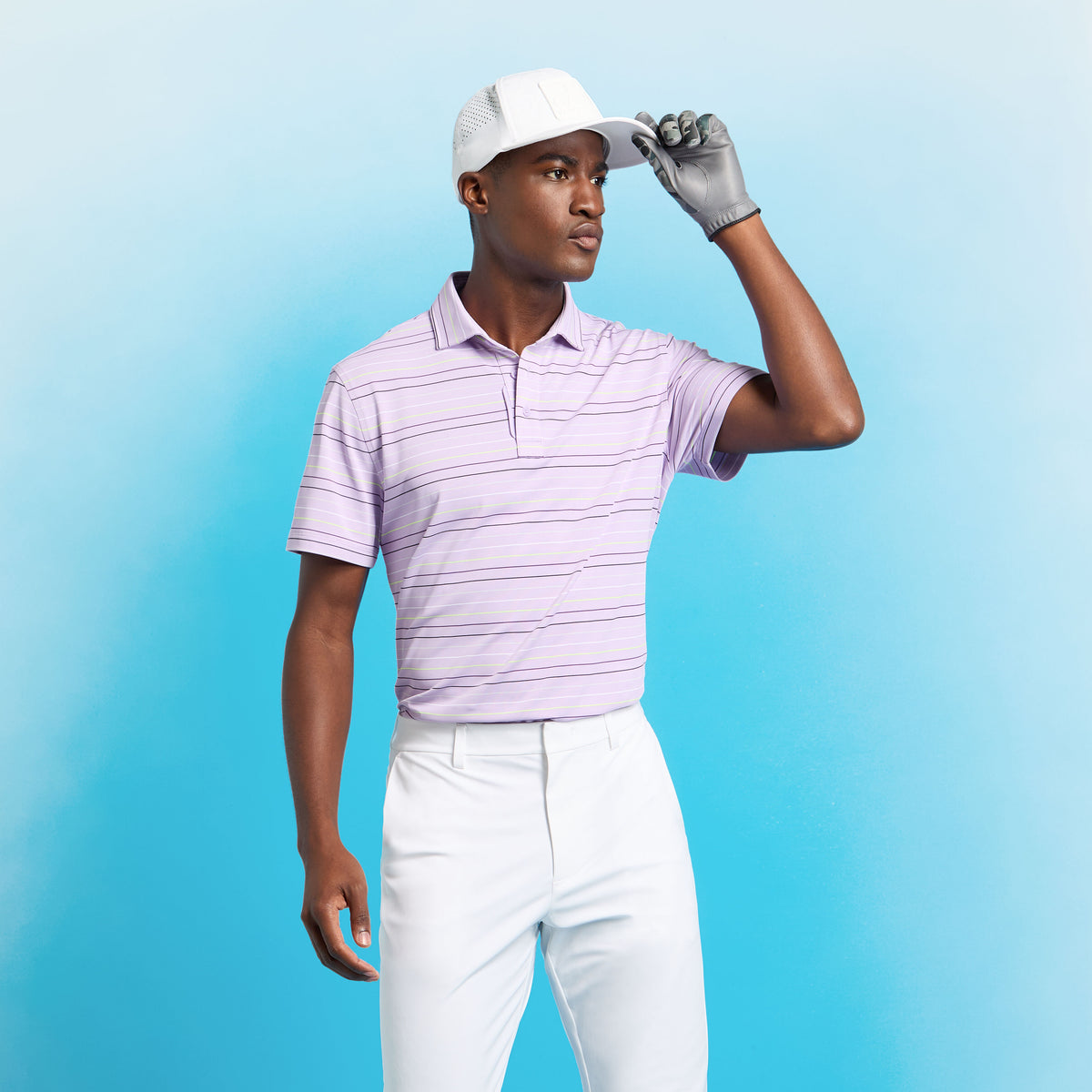 G/FORE Great Value - MULTI STRIPE TECH PIQUÉ PERFORMANCE POLO