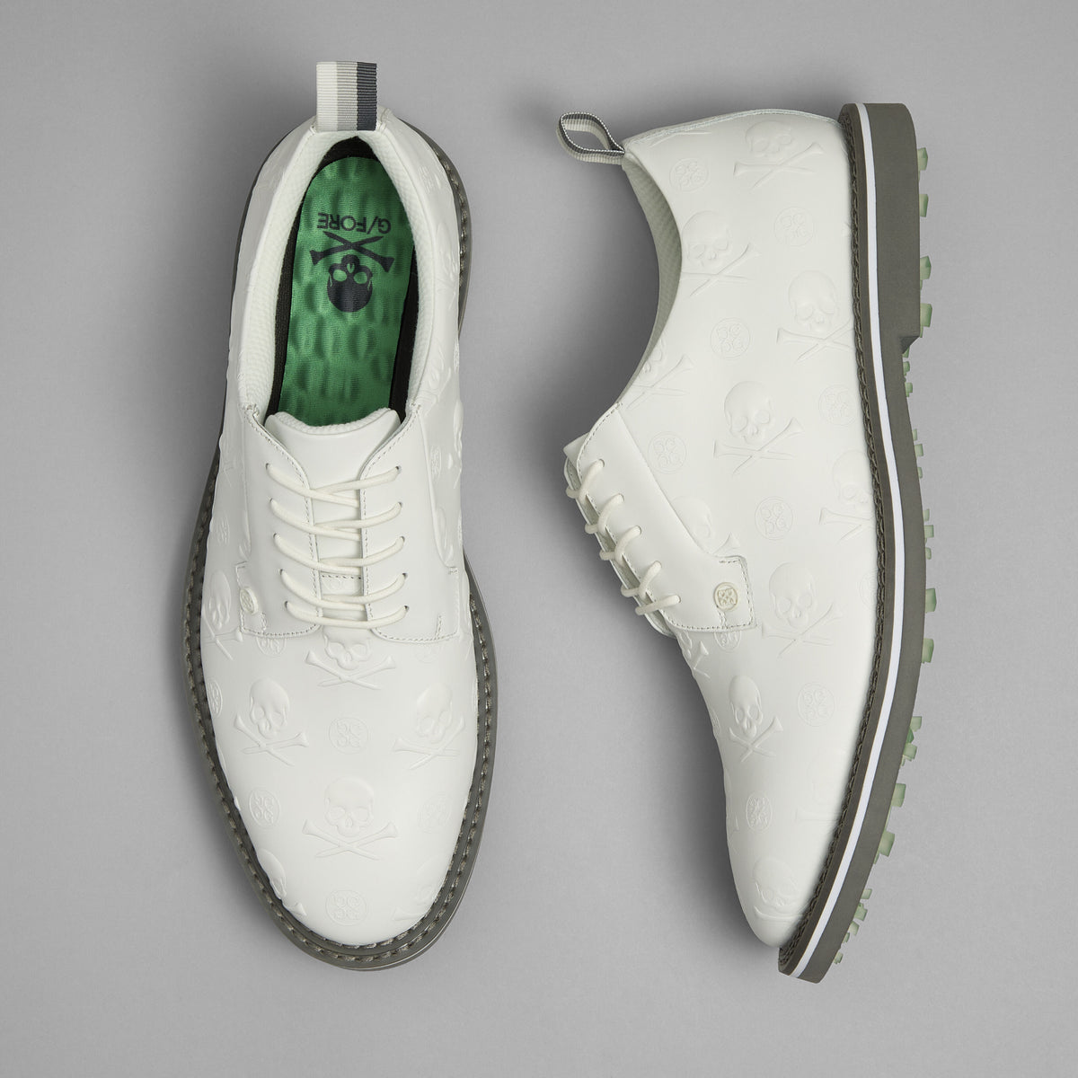 G/FORE Latest - GALLIVANTER EMBOSSED SKULL & TEES LEATHER GOLF SHOE