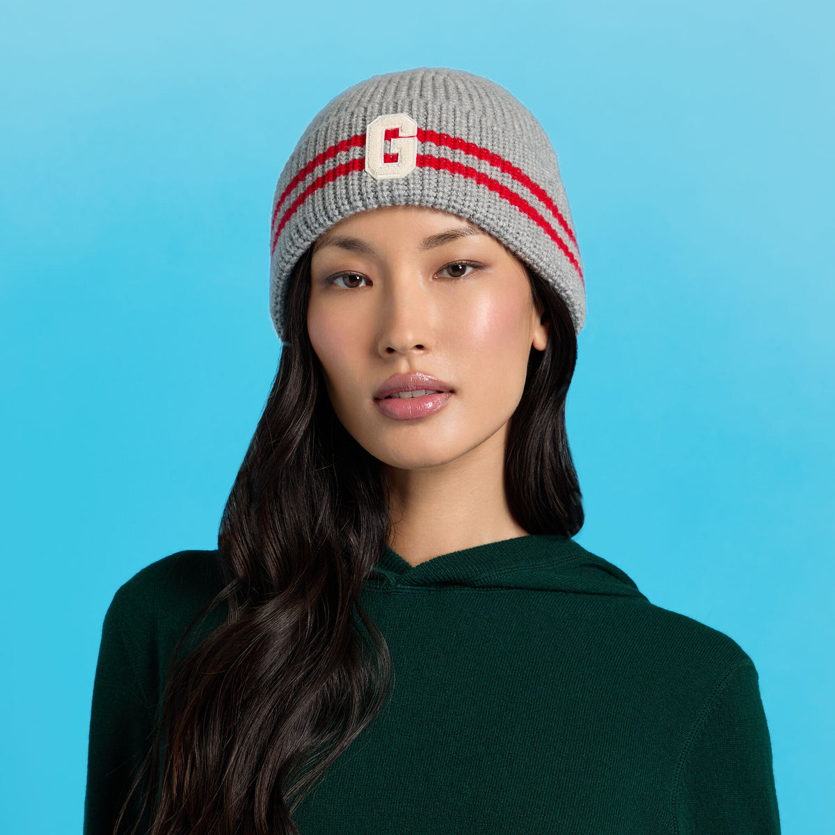 G/FORE Best Seller - STRIPED IT LETTER G WOOL CASHMERE BEANIE