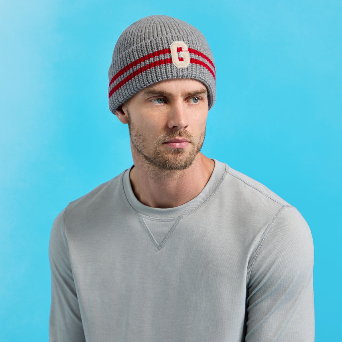 G/FORE Best Seller - STRIPED IT LETTER G WOOL CASHMERE BEANIE