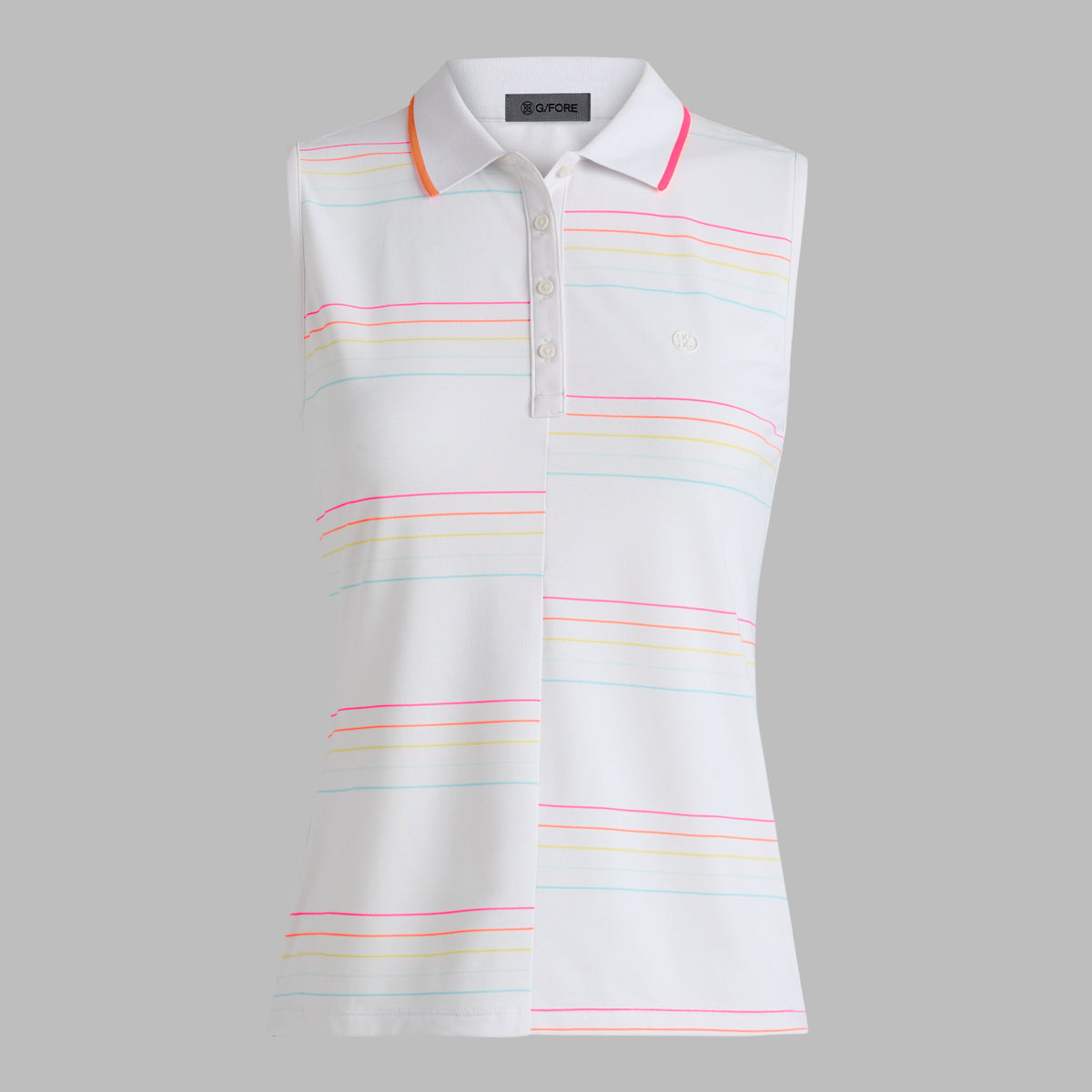 G/FORE Exclusive - OFFSET STRIPE TECH PIQUÉ SLEEVELESS POLO