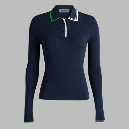 G/FORE Discount - VISCOSE BLEND LONG SLEEVE KNIT POLO