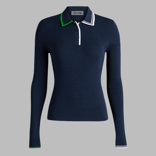 G/FORE Discount - VISCOSE BLEND LONG SLEEVE KNIT POLO