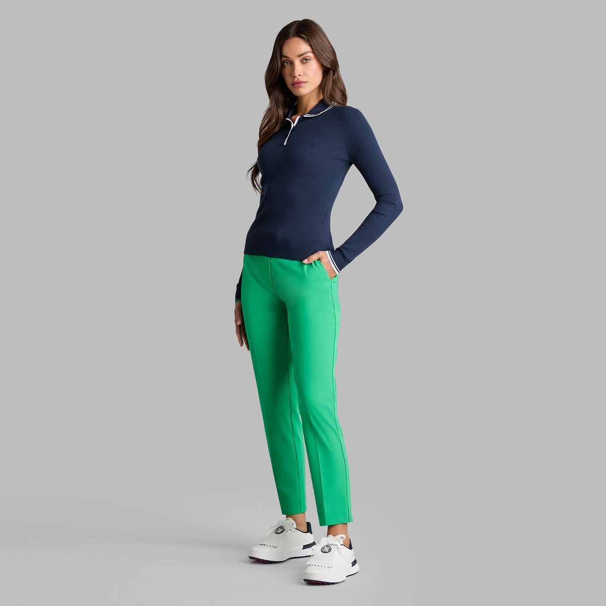 G/FORE Discount - VISCOSE BLEND LONG SLEEVE KNIT POLO