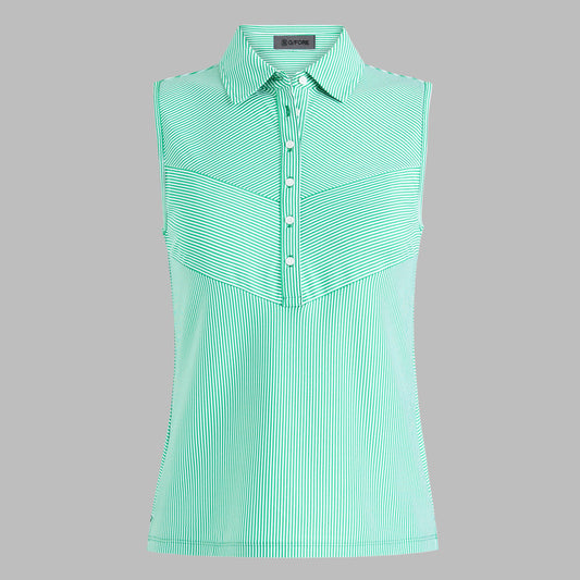 G/FORE Exclusive - CHEVRON STRIPE TECH PIQUÉ SLEEVELESS POLO