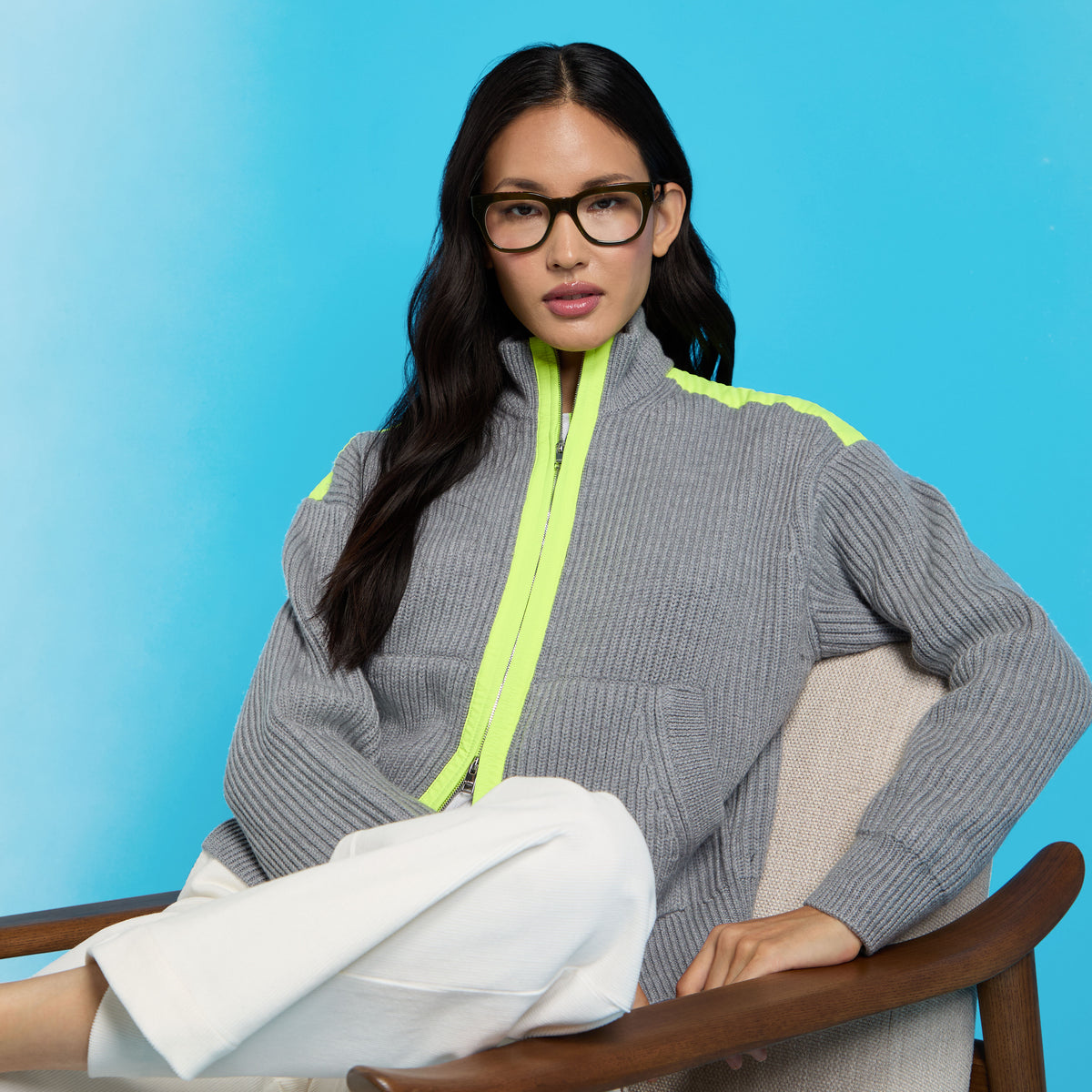 G/FORE Premium - FUNNEL NECK MERINO WOOL SWEATER JACKET