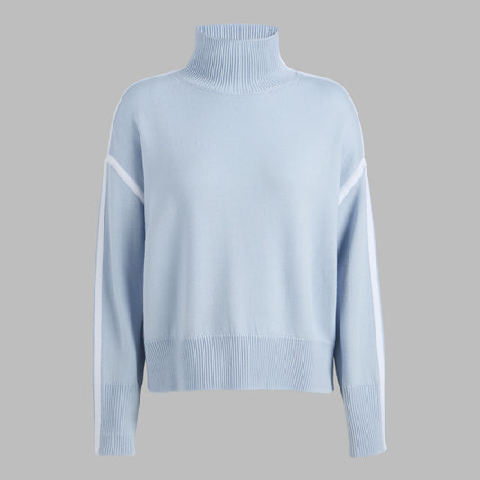 G/FORE Trusted - MERINO WOOL CONTRAST STRIPE TURTLENECK SWEATER