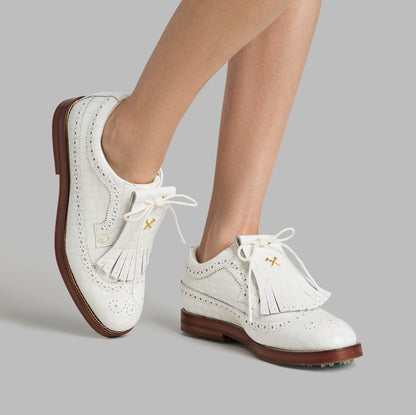 G/FORE Latest - LTD RELEASE GALLIVANTER CROC-EMBOSSED LEATHER LUXE SOLE GOLF SHOE