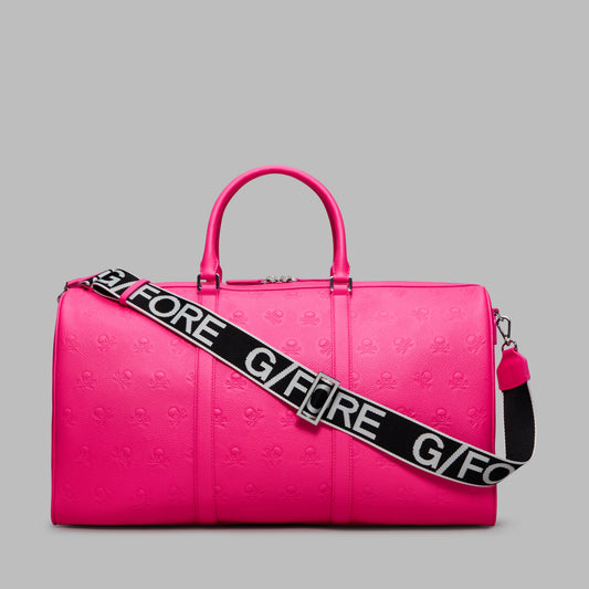 G/FORE New - EMBOSSED SKULL & TEES LEATHER WEEKENDER